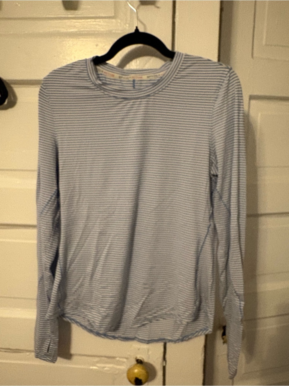 Spyder active striped blue and white long sleeve shirt women’s medium